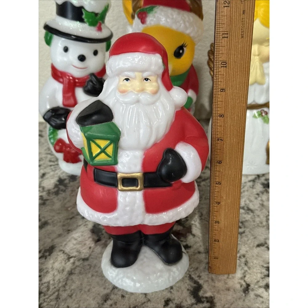 Plastic Blow Mold Snowman, Santa, Angel, Reindeer, Gnome 10-11